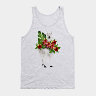 Llama Tropical Floral Tank Top